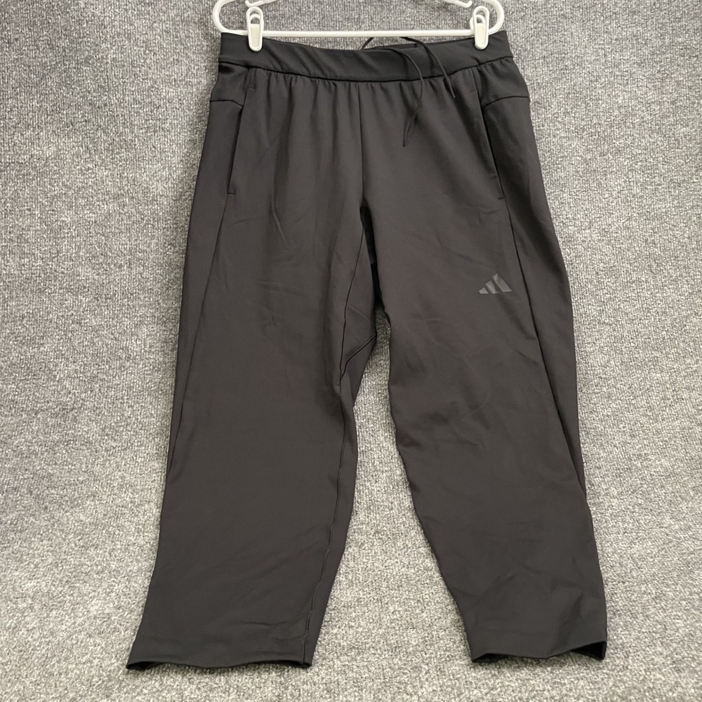 adidas Puremotion Crop Pants Mens Sz M Black Yoga Training Joggers JE5692